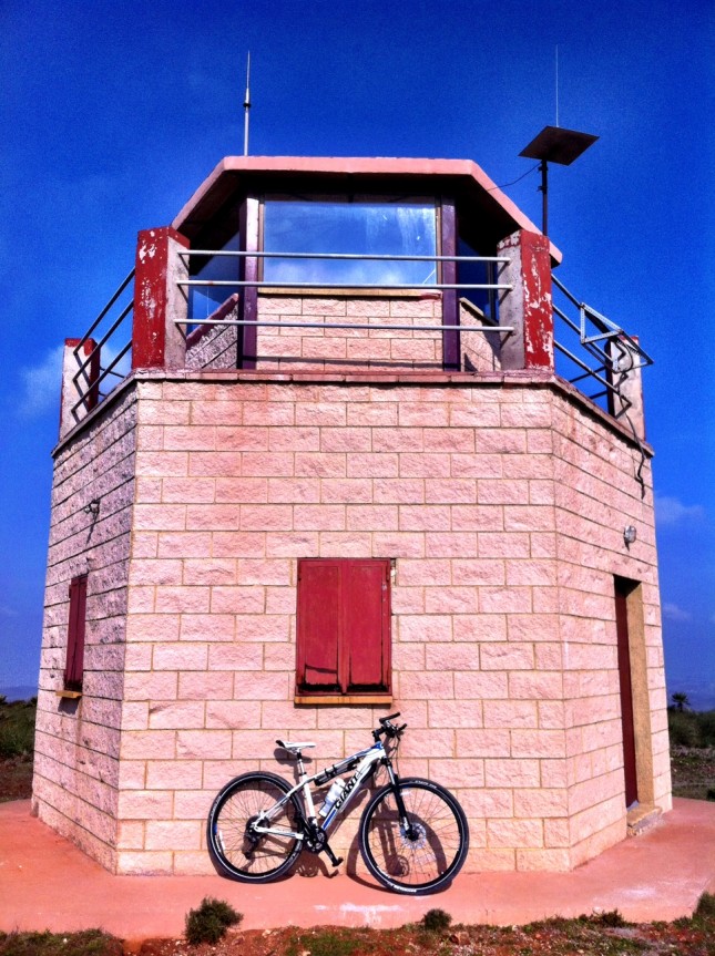 Large lookout tower believed to be used for hunting purposes, sited on top of the Cerro Rellano, Cabo de Gata, Spain