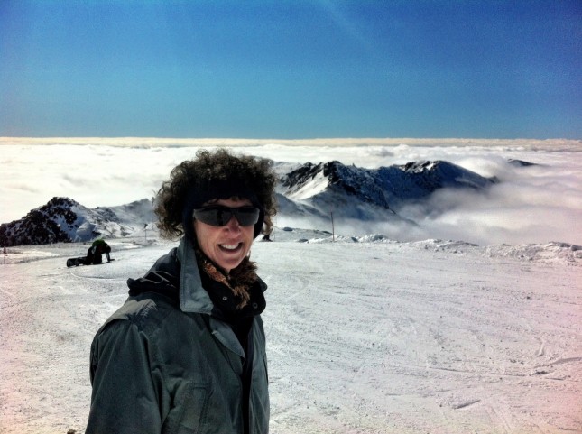 Mel was delighted by the view once we got above the clouds - Sierra Nevada, Andalusia