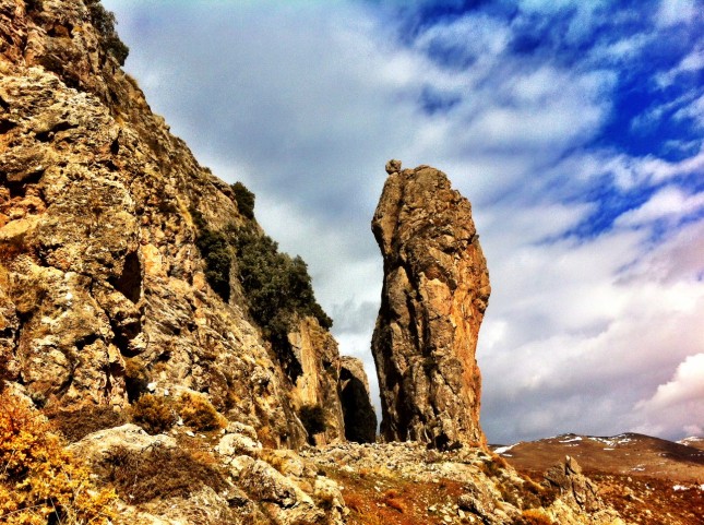 Giant Natural Stone Pillar 20-30 metres tall, Güéjar Sierra, Andalusia
