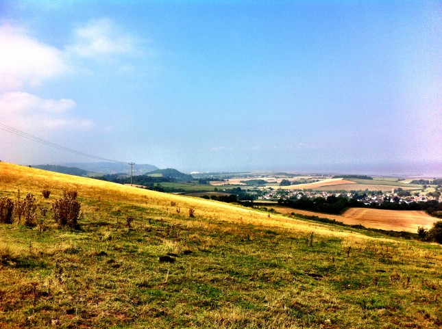 The view from Withycombe Hill towards Dunster and Minehead