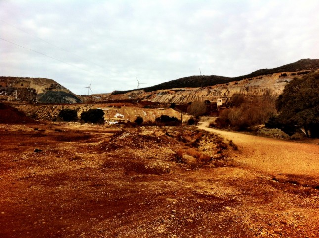 A view of the mine workings at Ojos Negros, Aragon