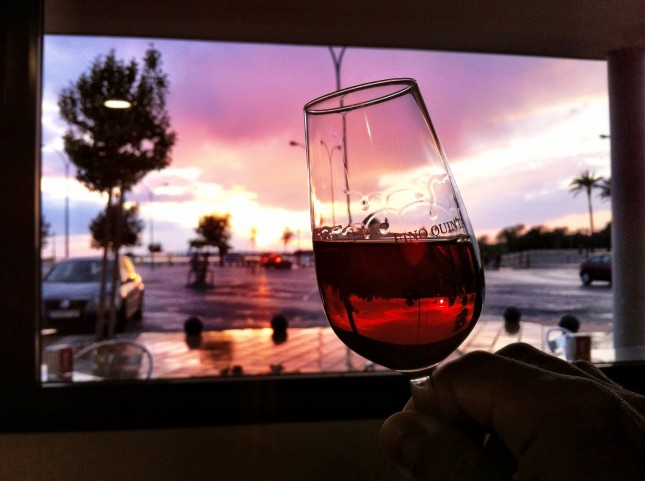 A Nice Glass of Sherry whilst watching the sunset at Puerto Sherry, Puerto de Santa MarÃ­a