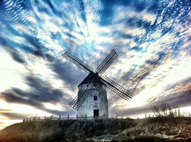 Molino de Viente at Ojoj Negros, Aragon - the only windmill in the province