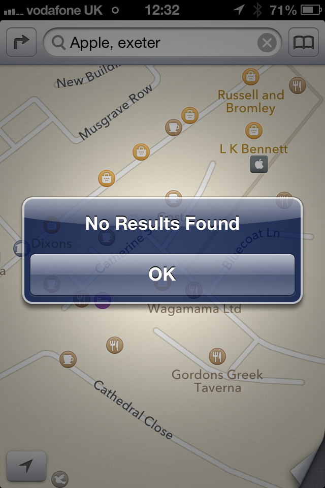 Apple’s iOS 6 Maps App Can’t Find Itself