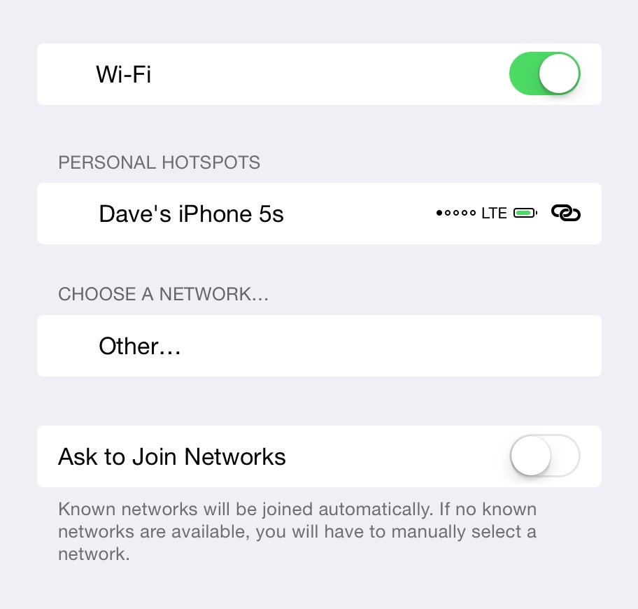 iOS 8.1 Reports LTE Personal Hotspot When iPhone Reports ‘No Signal’